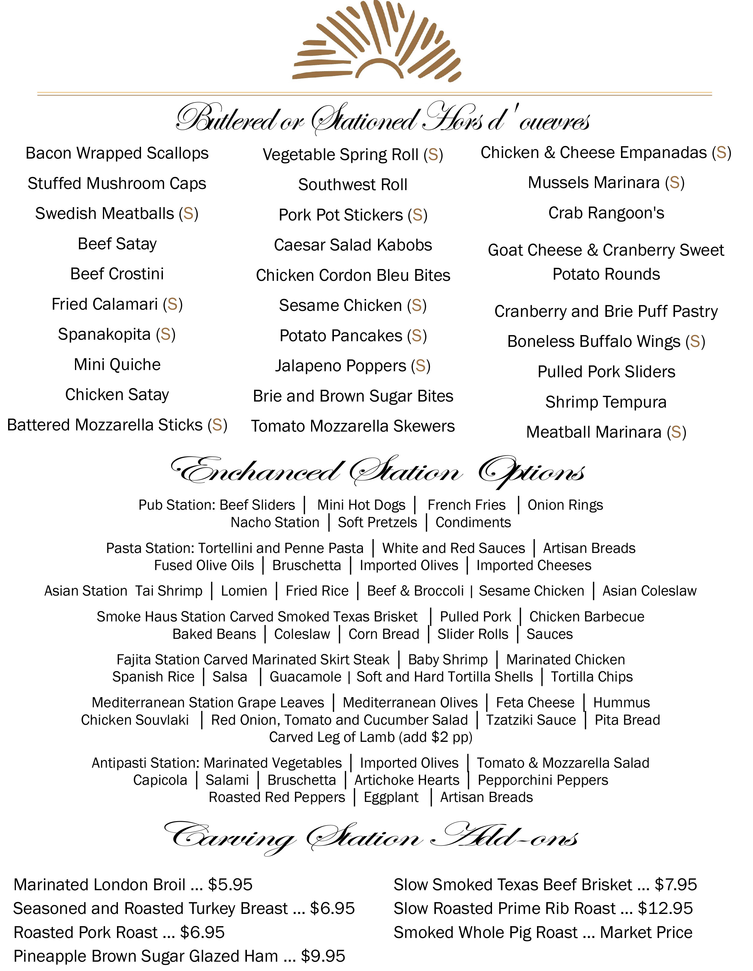 Catering Menu Options Hopewell Junction & Beacon, NY Mill Creek